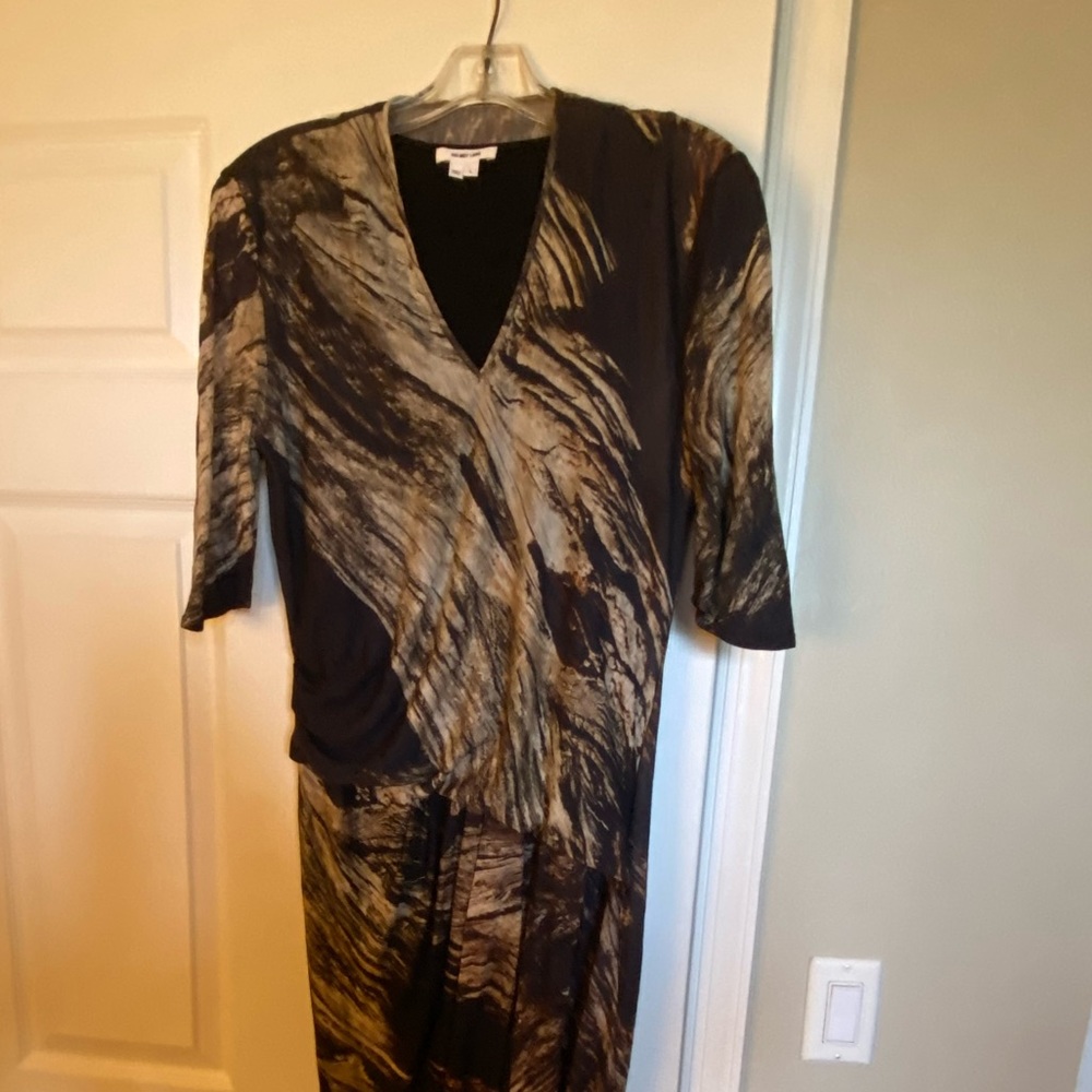 Helmut Lang Wool Abstract Pattern Dress - Picture 3 of 8